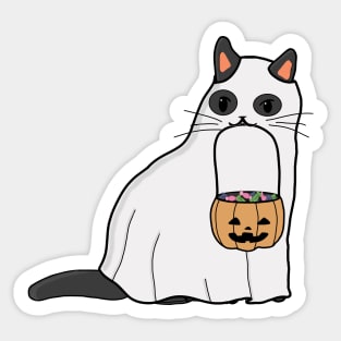 Catoween Black Cat Ghost Sticker